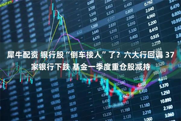 犀牛配资 银行股“倒车接人”了？六大行回调 37家银行下跌 基金一季度重仓股减持