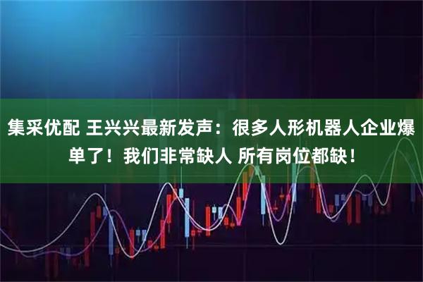 集采优配 王兴兴最新发声：很多人形机器人企业爆单了！我们非常缺人 所有岗位都缺！